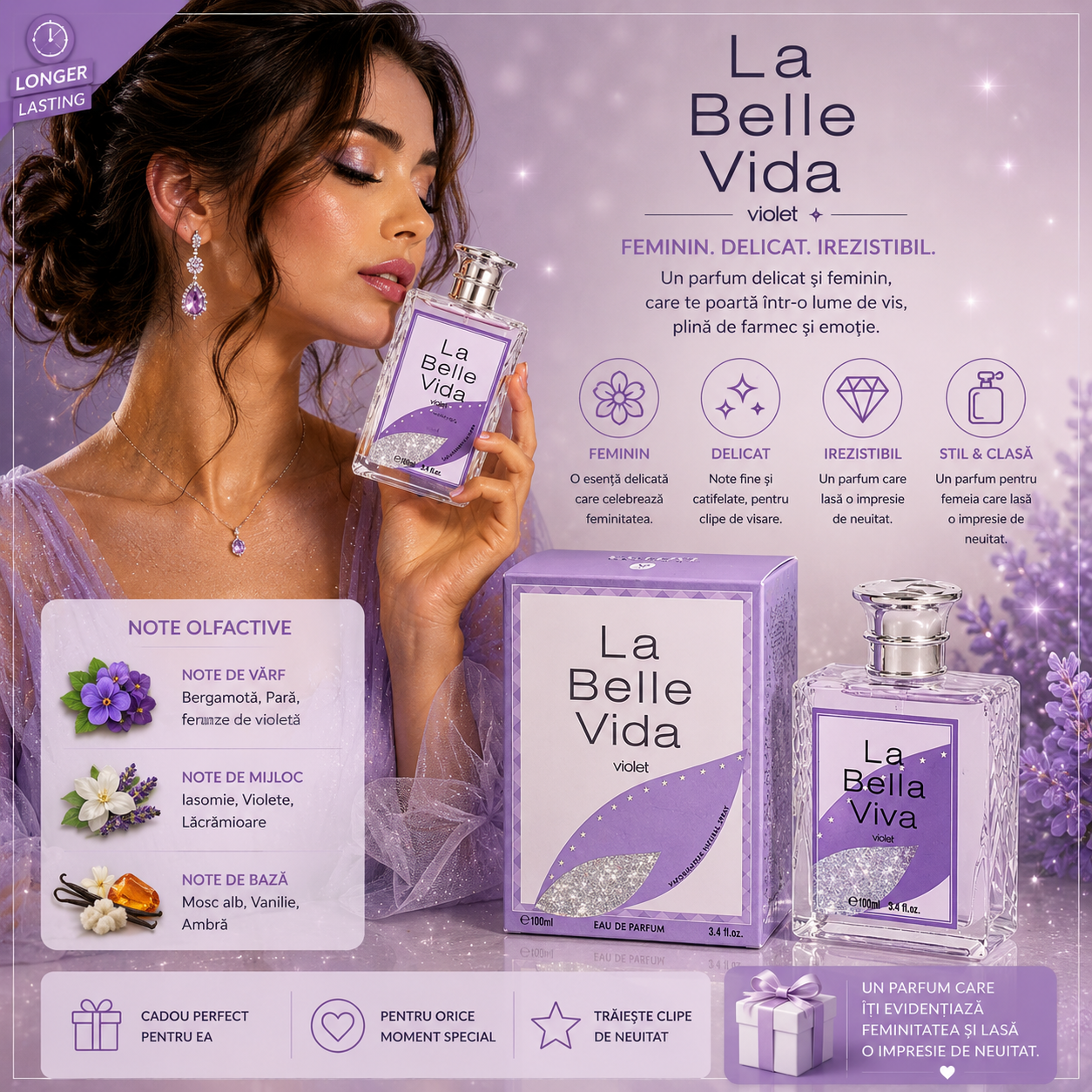 V.V.LOVE LA BELLA VIDA VIOLET EAU DE PARFUM PENTRU FEMEI 100 ML VL9801-31