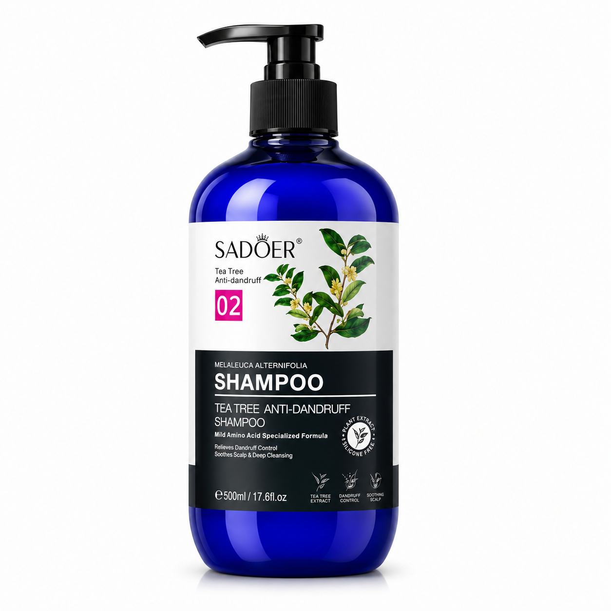 SADOER ȘAMPON ANTIMĂTREAȚĂ CU EXTRACT DE ARBORE DE CEAI 500 ML SD90010
