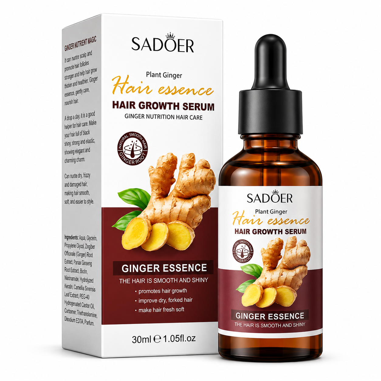SER PENTRU PĂR CU GHIMBIR SADOER – GINGER ESSENCE HAIR GROWTH SERUM SD93832
