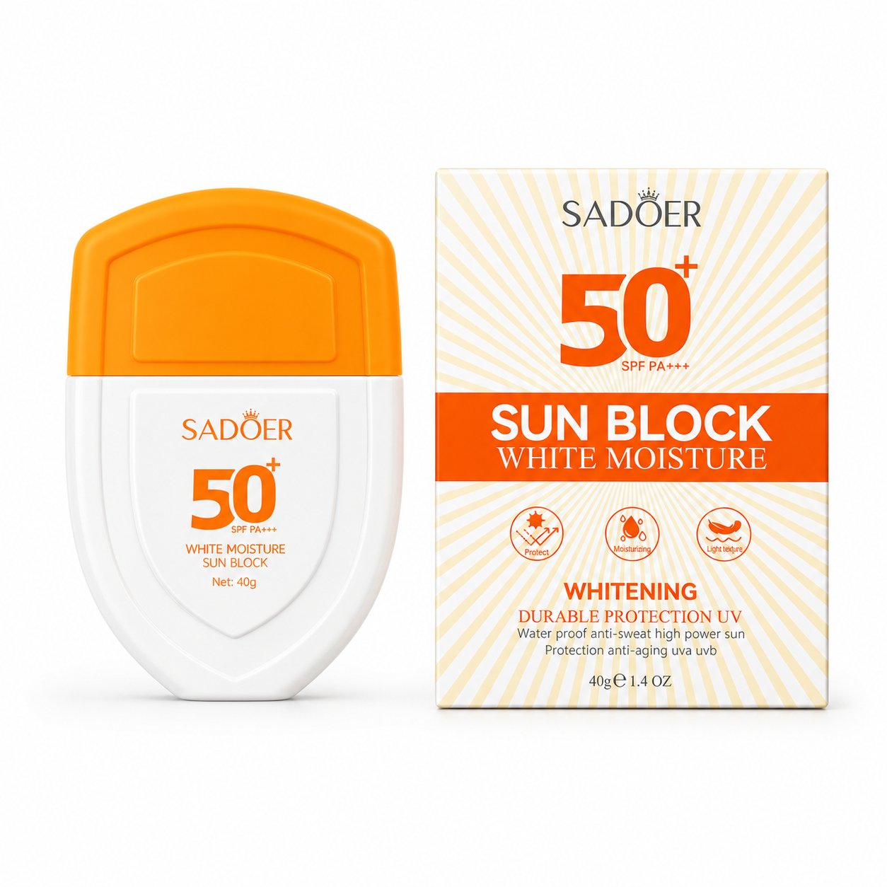 SADOER SUN BLOCK WHITE MOISTURE SPF 50+ 40g SD50097