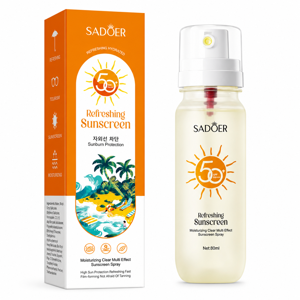 SADOER Освежаващ слънцезащитен спрей SPF 50+ PA+++ 90 мл SD74959