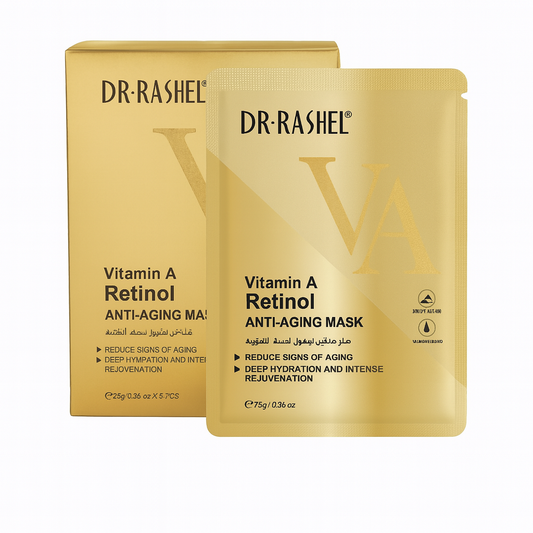 Masca de Fata Anti - Aging cu Retinol 5 buc x 25 g - Dr. Rashel Vitamin A Retinol Anti-Aging Mask. DRL1659