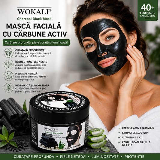 WOKALI Charcoal Black Mask Отлепваща се маска за лице 300 ml