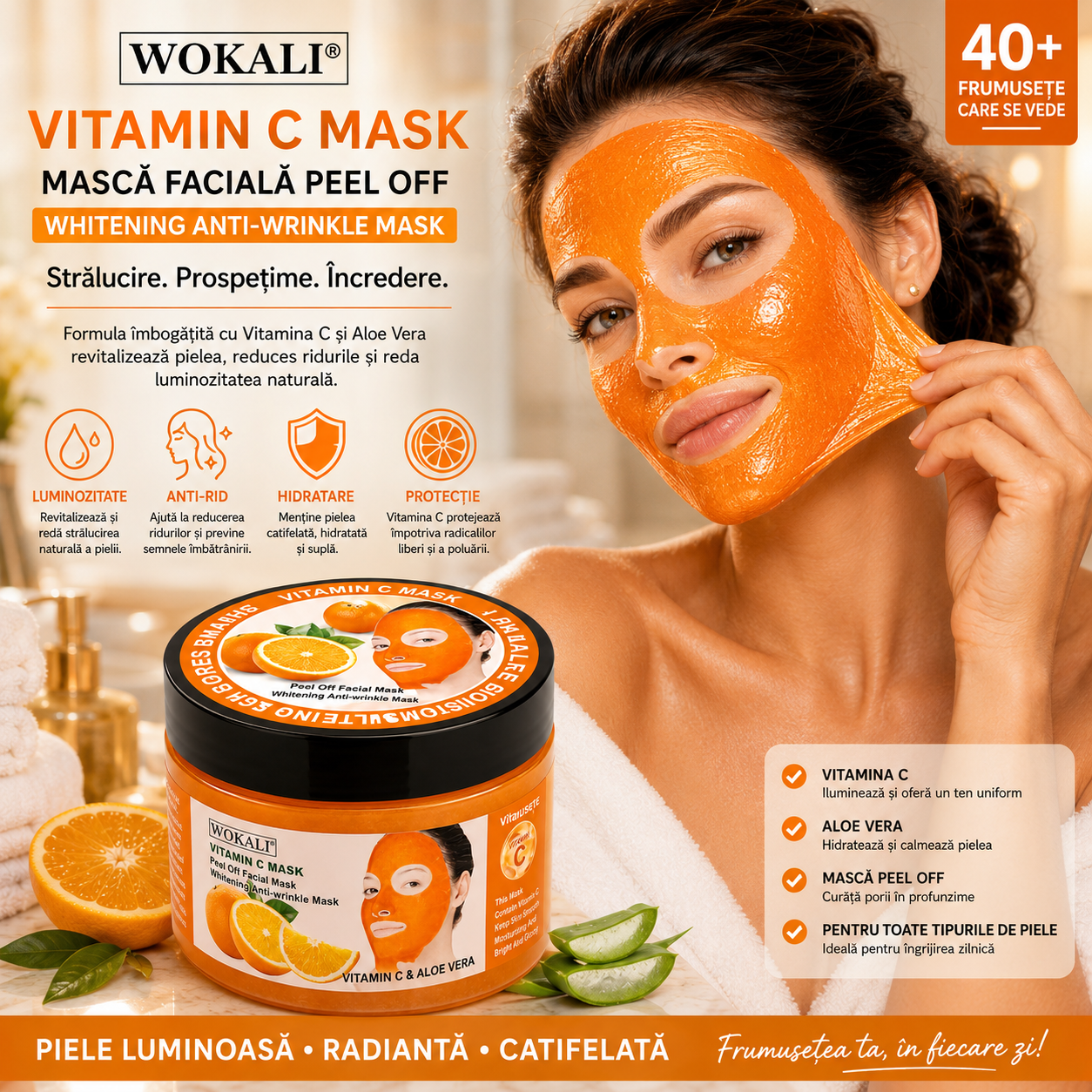 WOKALI Vitamin C Mask Peel Off Facial Mask 300ml