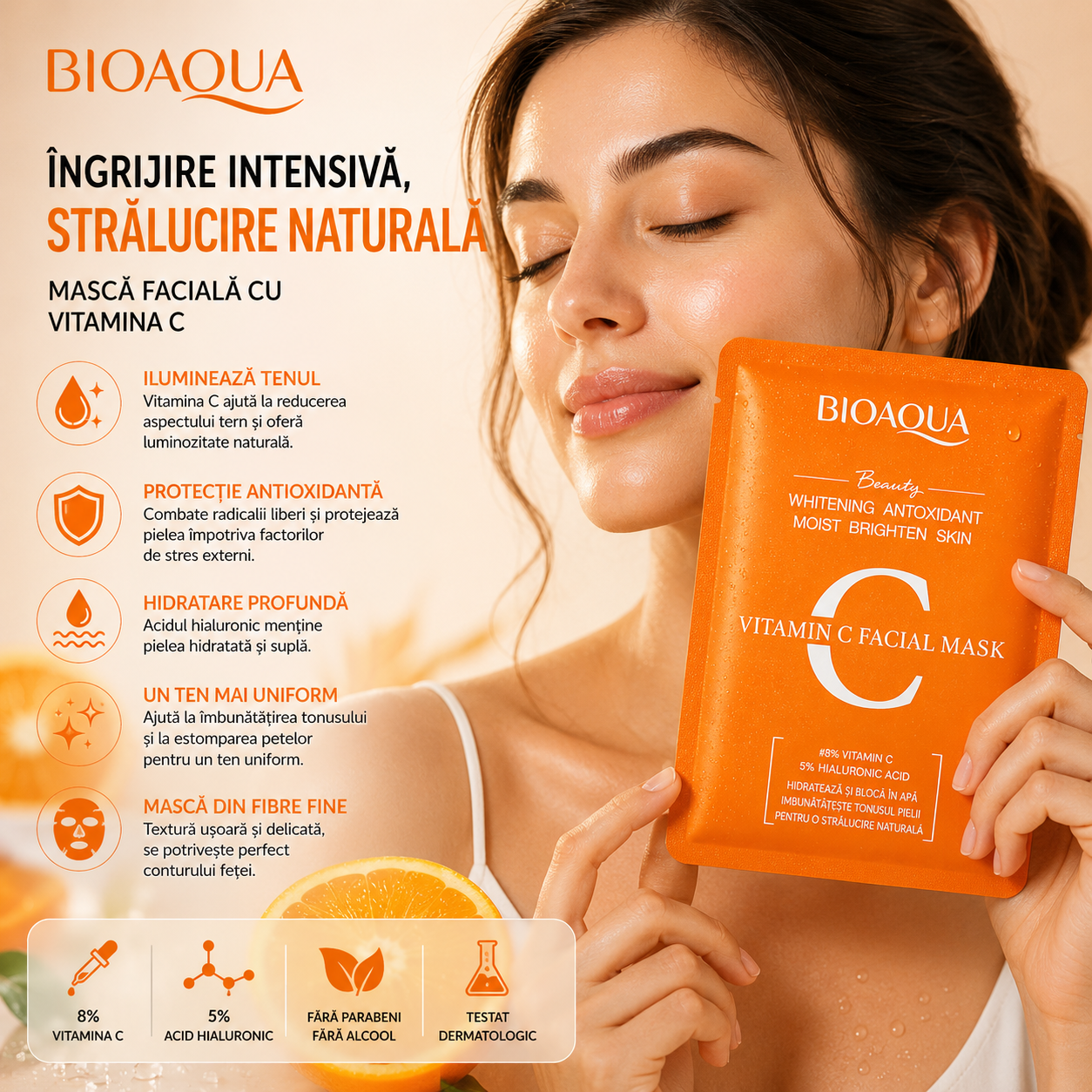 Bioaqua – Vitamin C Facial Mask (25 ml)