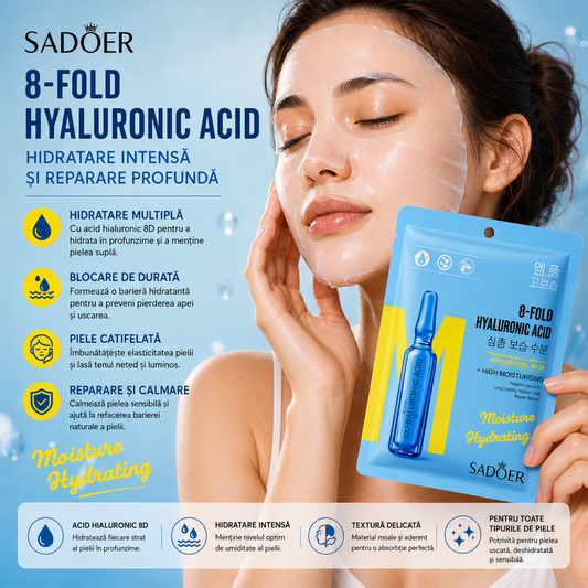 Mască facială SADOER cu 8 tipuri de acid hialuronic SD47021