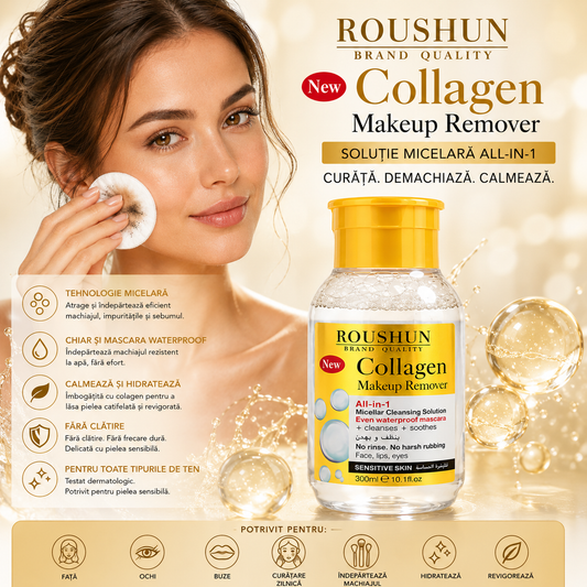 Мицеларна вода за премахване на грим с колаген – ROUSHUN Collagen Makeup Remover (300 ml)