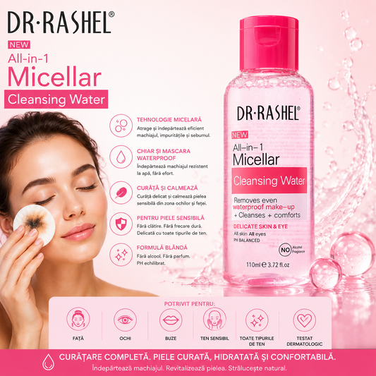 Мицеларна вода „всичко в 1“ розова – DR.RASHEL Cleansing Water (110 мл)