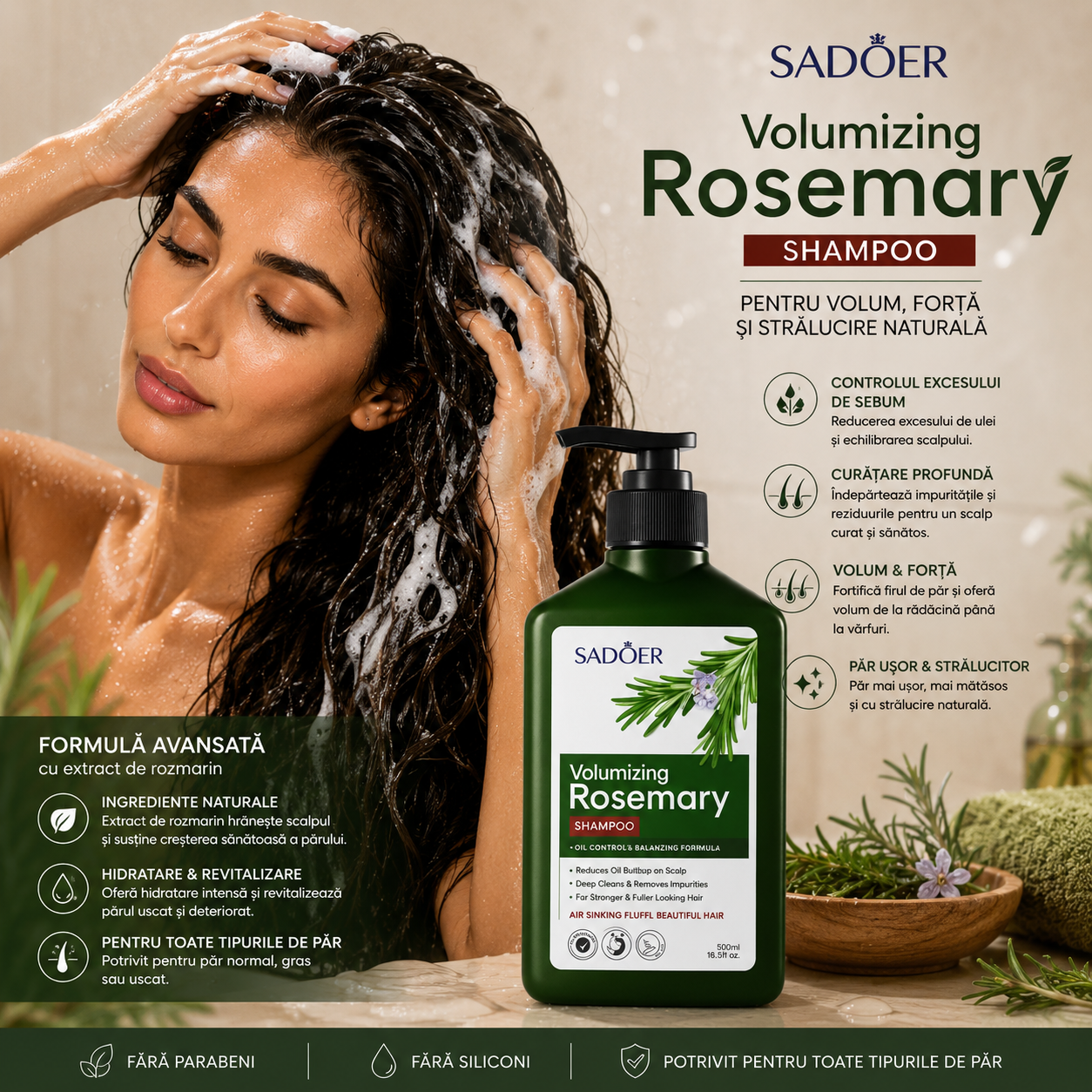 Sadoer Shampoo with rosemary 500 ml SD80625
