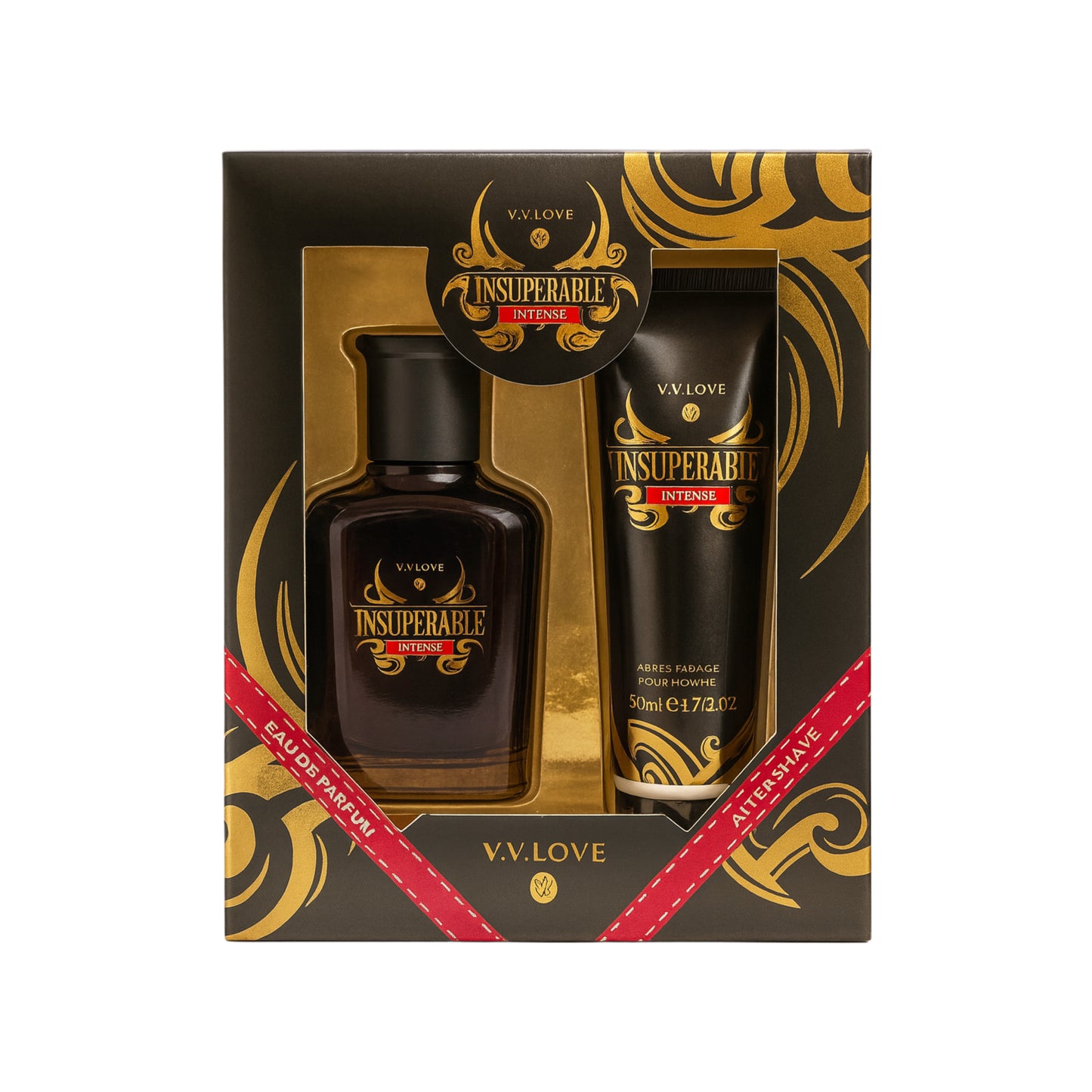 V.V. LOVE Insuperable Intense Pour Homme Eau de Parfum și un After Shave