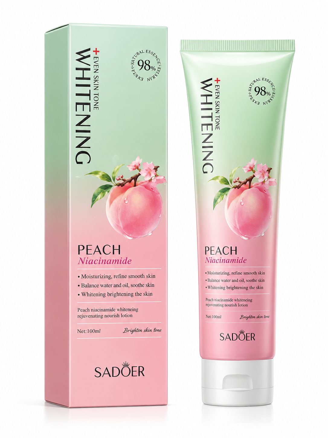 SADOER PEACH NIACINAMIDE – LOȚIUNE PENTRU FAȚĂ CU PIERSICĂ ȘI NIACINAMIDĂ 100 ML