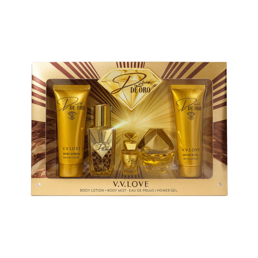 V.V. LOVE De Oro Eau de Parfum, Body Mist, Body Lotion și Shower Gel