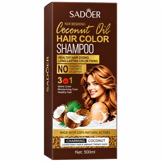 ȘAMPON COLORANT SADOER CU ULEI DE COCOS – NUANȚĂ ȘATEN DESCHIS 500 ML SD013669