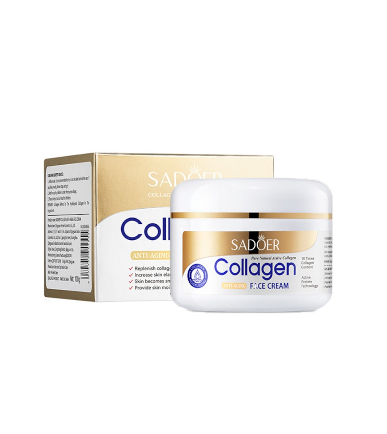 Crema hidratanta anti-riduri SADOER, Collagen Skin Care, 100g.  SD44555