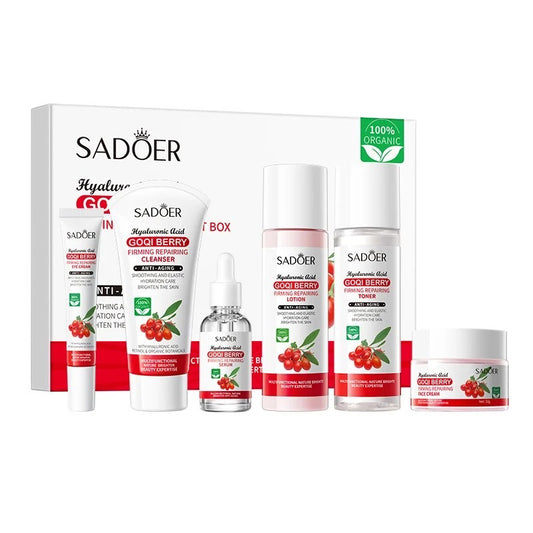 SADOER Goji Berry – Set cadou cu 6 produse  de îngrijire cu extract de goji și acid hialuronic