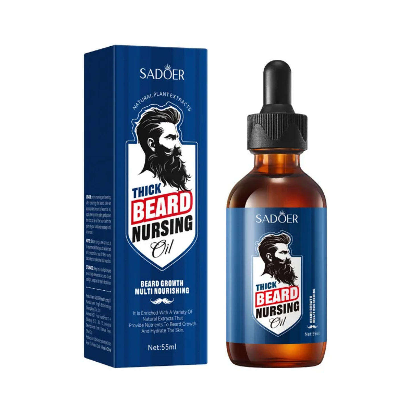 SADOER Thick Beard Nursing Oil 55ml este un ulei nutritiv pentru barbă