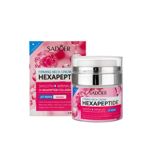 Cremă pentru gât fermizantă și antirid – Sadoer Hexapeptide Firming Neck Cream 3x Hexapeptide + Collagen SD02402