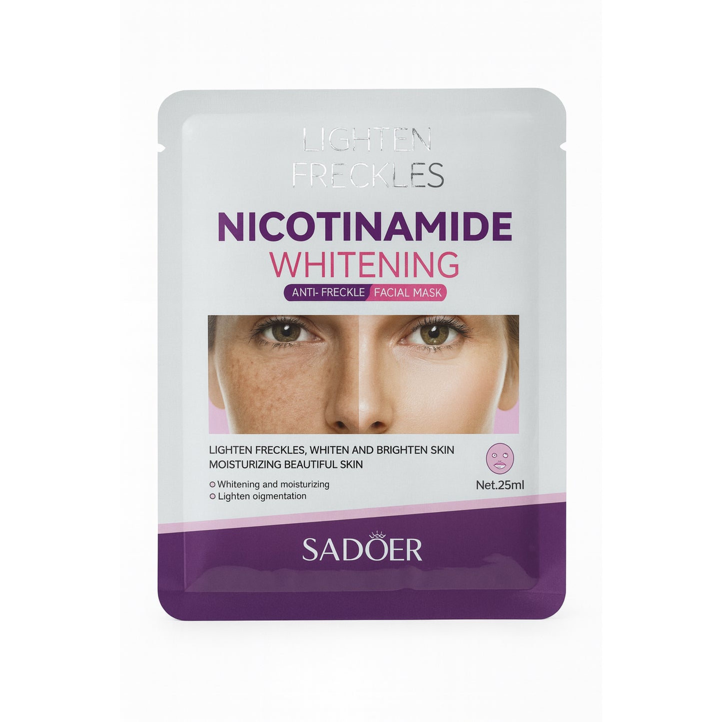 Masca facială SADOER  iluminatoare și anti-pete Nicotinamide SD35240