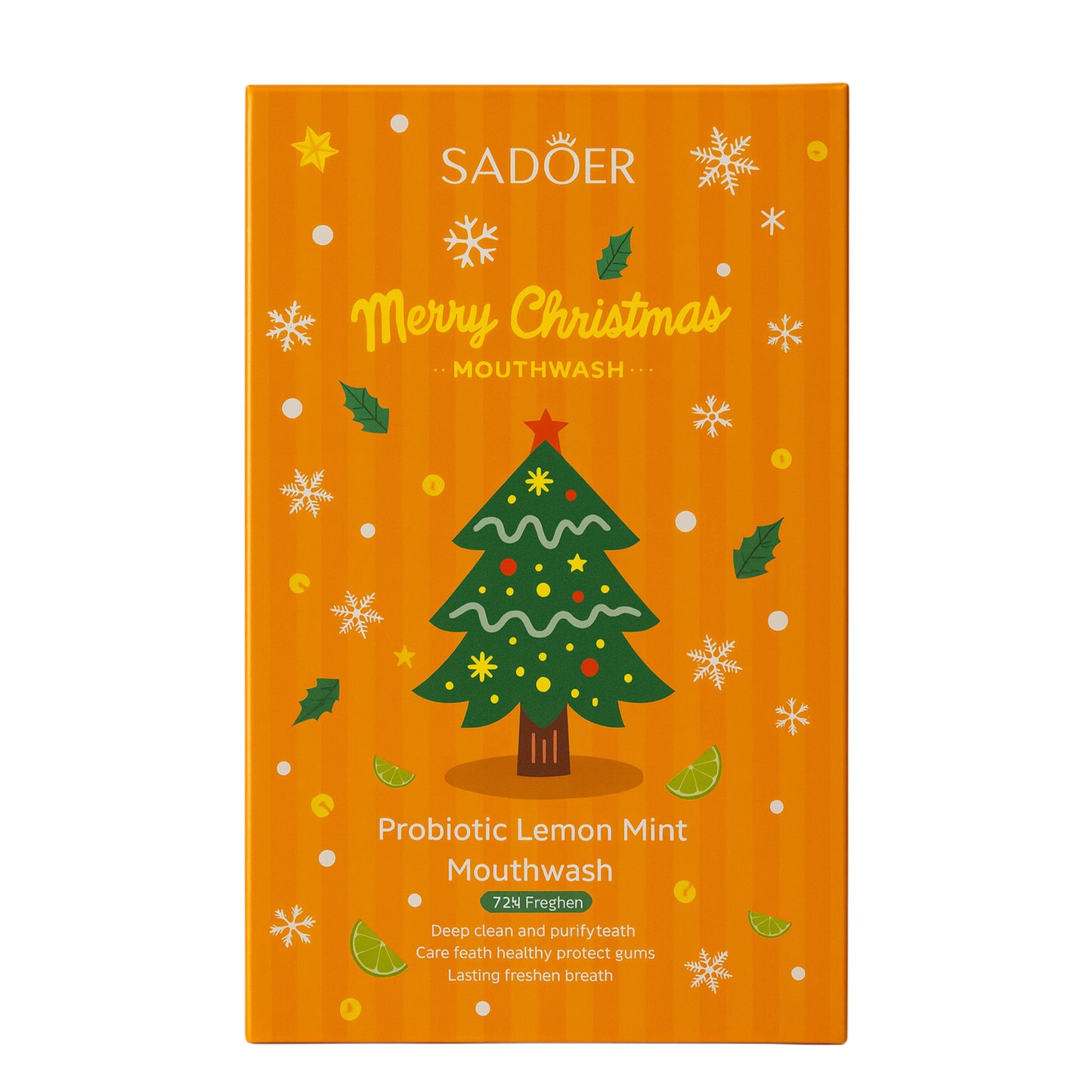 SADOER – Apă de gură Probiotic Lemon Mint (Ediție de Crăciun)